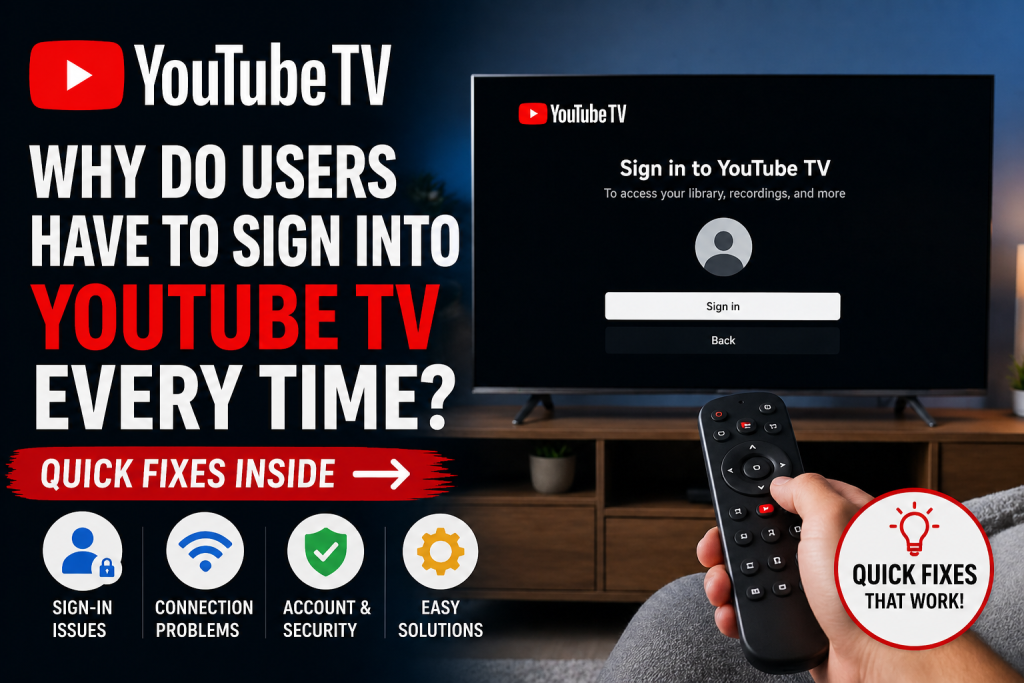 Why Do Users Have to Sign into YouTube TV Every Time-Quick Fixes Inside