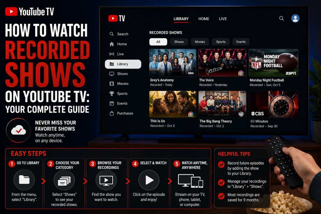How to Watch Recorded Shows on YouTube TV