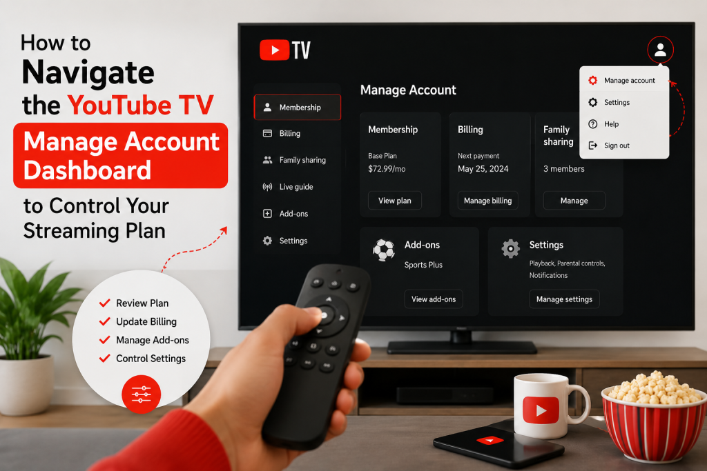 How to Navigate the YouTube TV Manage Account Dashboard to Control Your Streaming Plan