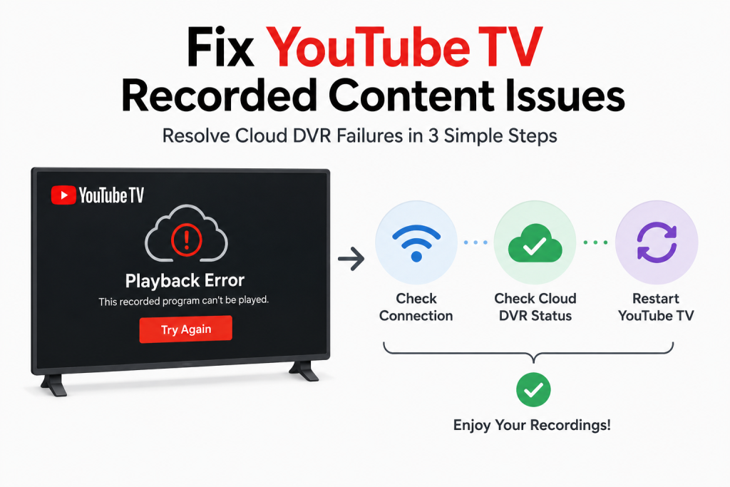 How to Resolve a YouTube TV Recorded Content Issue and Fix Cloud DVR Failures