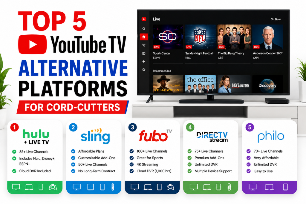 Top 5 YouTube TV Alternative Platforms for Cord-Cutters