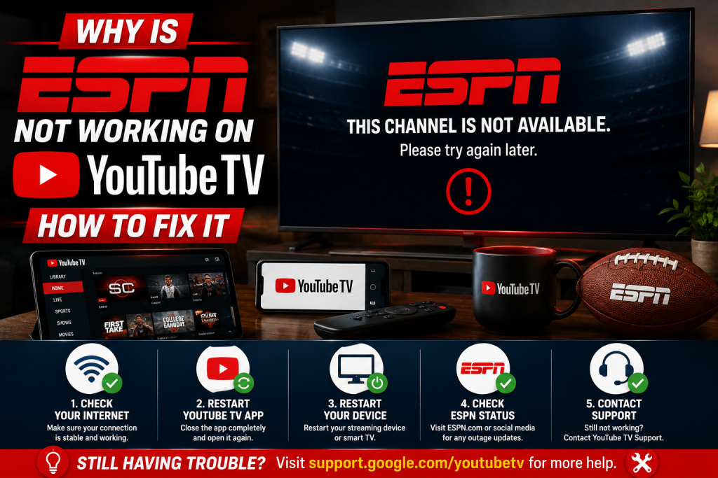 Why Is ESPN Not Working on YouTube TV How to Fix It
