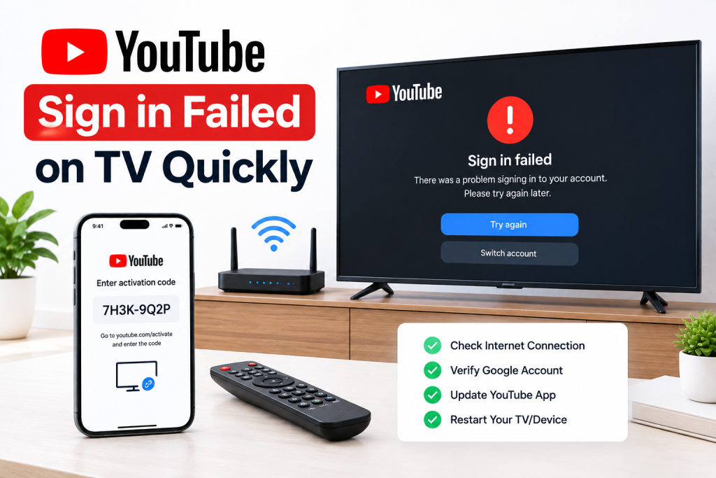How to Fix YouTube Sign in Failed on TV Quickly